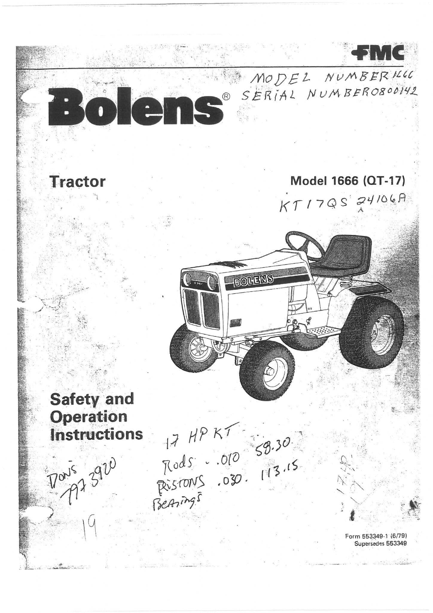 Bolens QT-17 1666