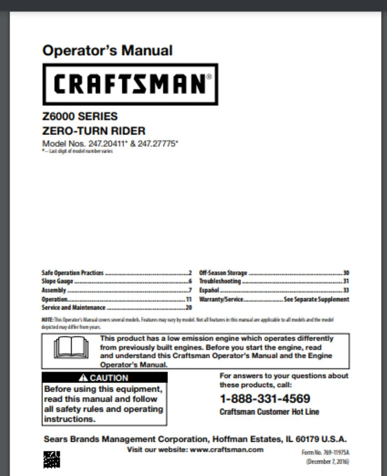Craftsman 247.27775 Lawn Tractor