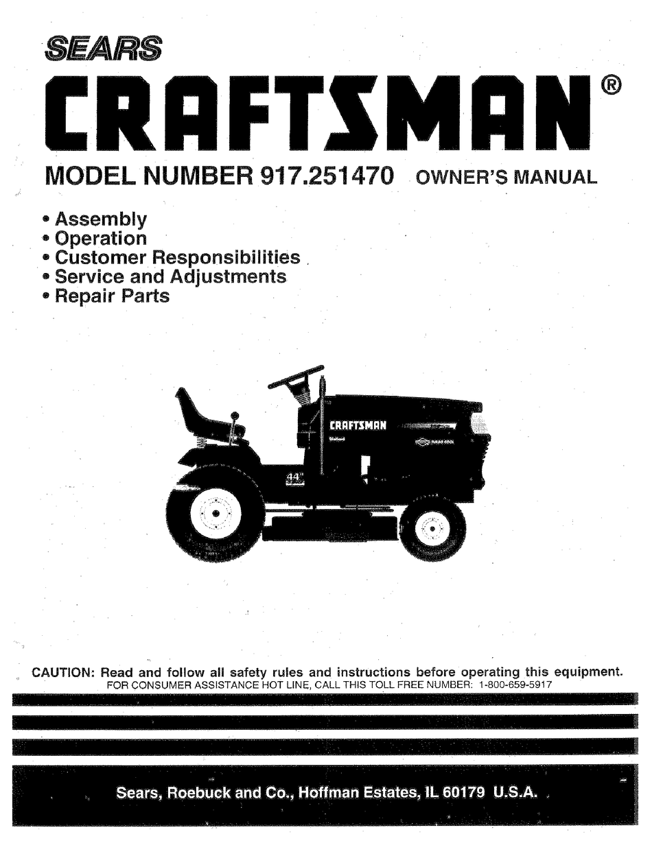 Craftsman 917.25147 Lawn Tractor