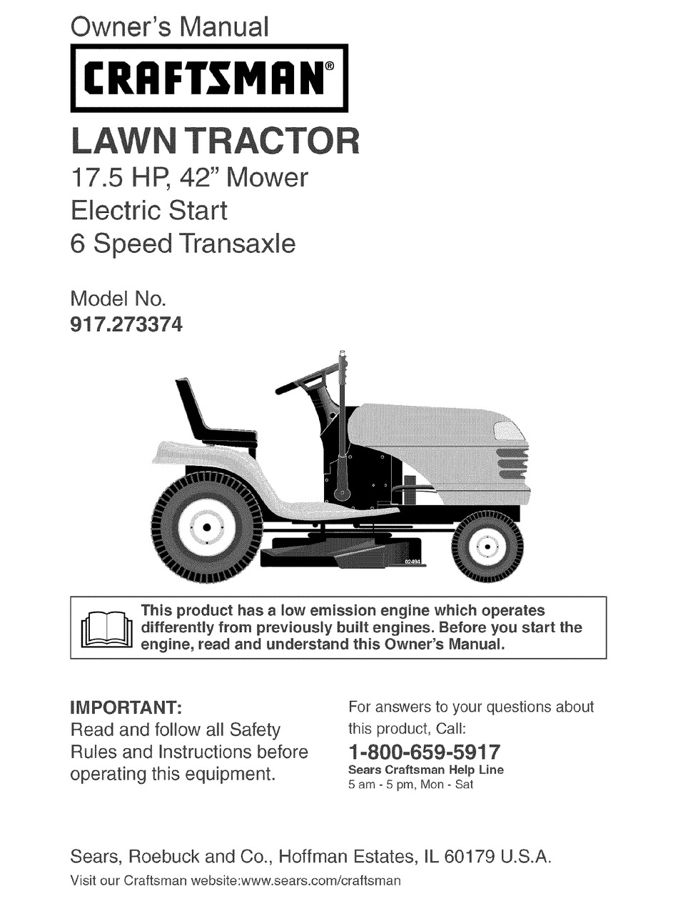 Craftsman 917.27337 Lawn Tractor