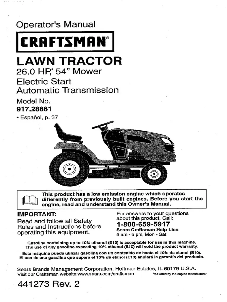 Craftsman 917.28861 Lawn Tractor