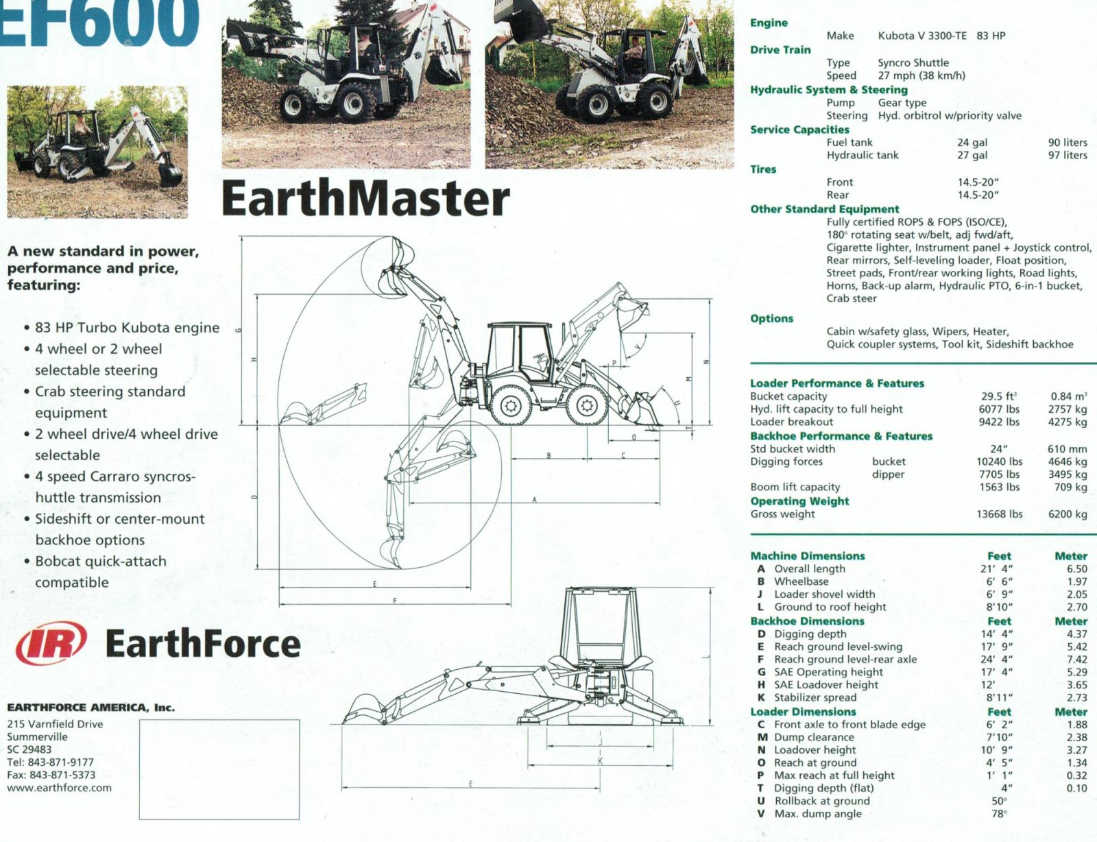 EarthForce EF-600 Backhoe Loader