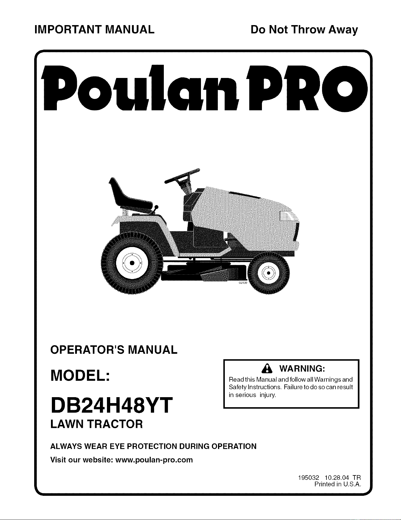 Poulan DB24H48YT Lawn Tractor
