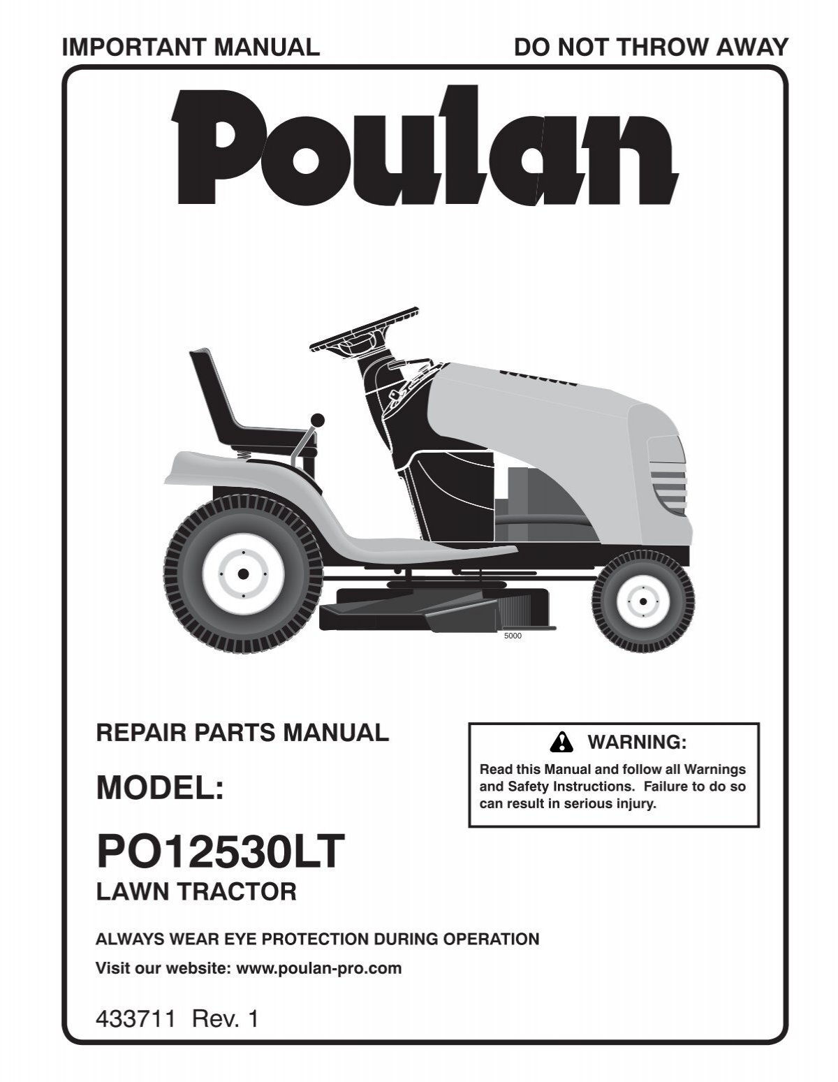 Poulan PO12530LT Lawn Tractor
