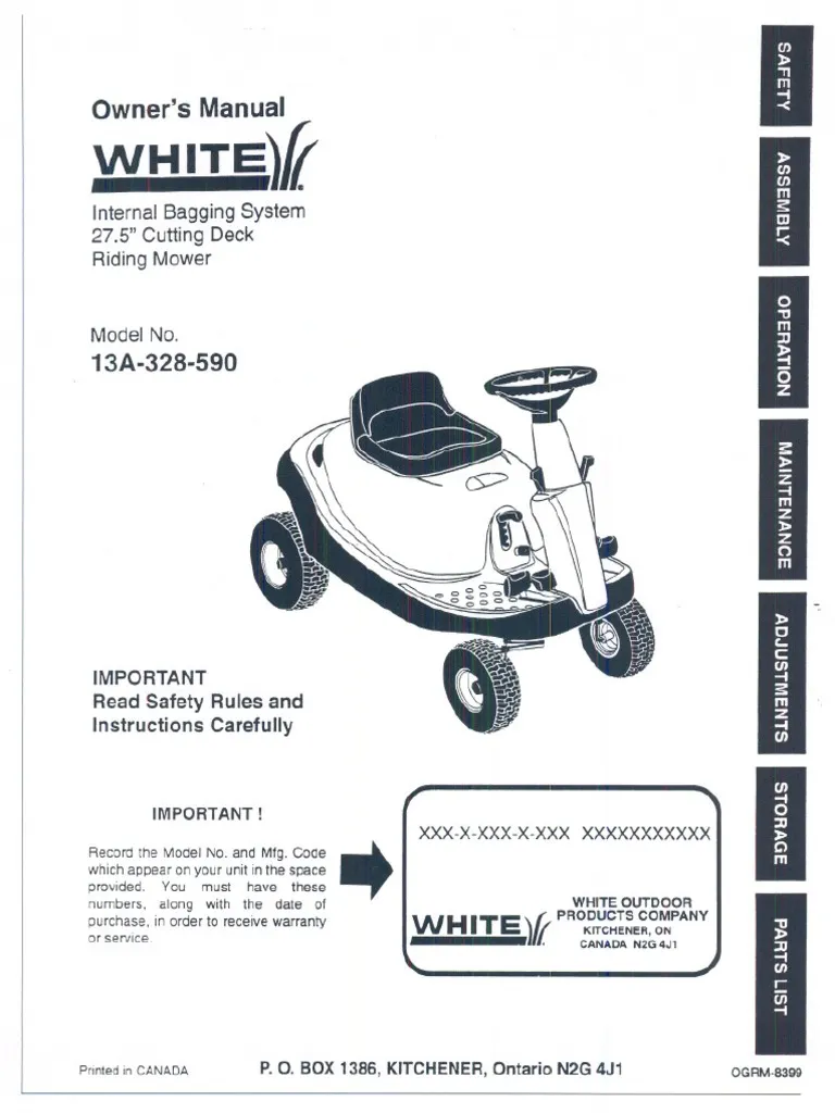 White LR 927 Lawn Tractor